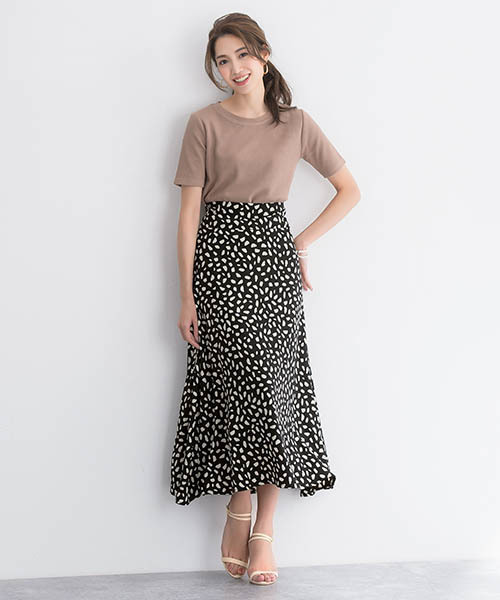 ✨限定値下げ！ISABELMARANETOILE総柄マキシスカート 大特価】2色展開 ドット柄 水玉柄 クロシェレース 総レース