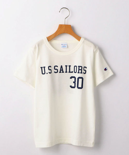Champion(チャンピオン)の「CHAMPION:【SHIPS KIDS 30th別注】フットボールTEE 2(145~160cm)(Tシャツ/カットソー・キッズ・ホワイト/ライトブルー/ピンク・S/145/M/160)」の1枚目の写真
