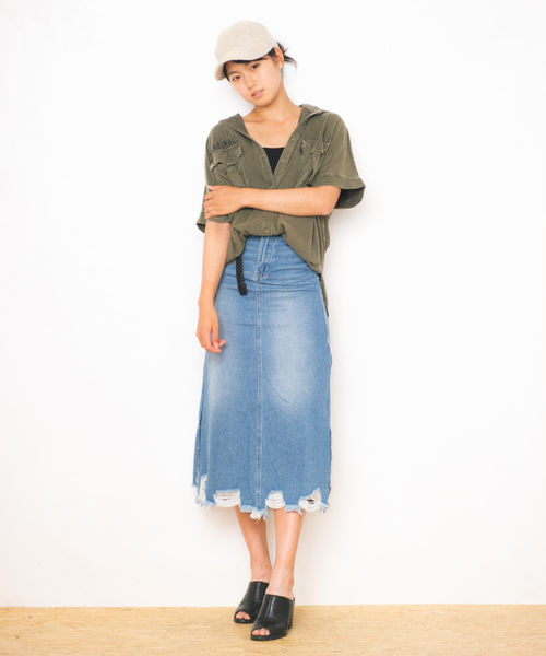 ROGER AND RAW（ロジャーアンドロウ）の「Roger&Raw/ピグメント肩開きシャツ（シャツ/ブラウス・レディース・ホワイト/ブラック/ベージュ/ネイビー/カーキ・M）」の17枚目の写真