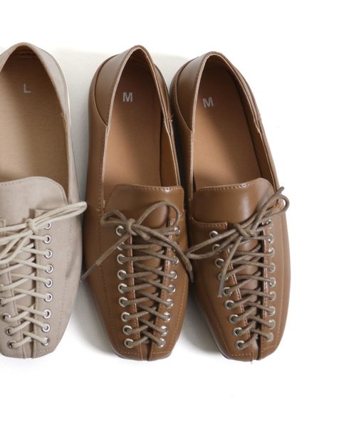 KOBE LETTUCE（コウベレタス）の「レースアップバブーシュ（その他シューズ・レディース・ベージュ/キャメル/ブラック・M/S/LL/L）」の3枚目の写真