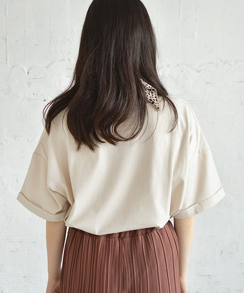 PairPair(ペアペア)の「ダルメシアン柄スカーフ付きロゴTシャツ(Tシャツ/カットソー・レディース・モカ/ベージュ・FREE)」の15枚目の写真