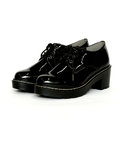 VIVIAN（ヴィヴィアン）の「タンクソールレースアップマニッシュシューズ　/　厚底マニッシュシューズ（ドレスシューズ・レディース・ブラック系その他/ブラック系その他2/ダークブラウン/ガンメタ/ワイン/ベージュ/ブラック×グリーン/D/キャメル/E・S/M/L/LL）」の11枚目の写真