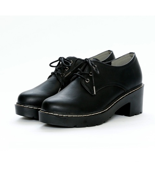 VIVIAN（ヴィヴィアン）の「タンクソールレースアップマニッシュシューズ　/　厚底マニッシュシューズ（ドレスシューズ・レディース・ブラック系その他/ブラック系その他2/ダークブラウン/ガンメタ/ワイン/ベージュ/ブラック×グリーン/D/キャメル/E・S/M/L/LL）」の12枚目の写真