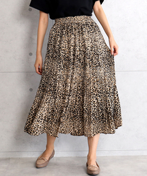 CHARM BERRY TIC | ヒョウ柄消しプリーツスカート(スカート)