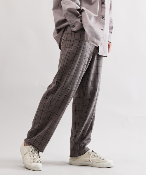 Lulu & Arnie(るるあんどあーにー)の「ガンクラブチェック / グレンチェック / ソリッド ワイド テーパードパンツ / TR ウール ワイドスラックス(パンツ)」|その他7