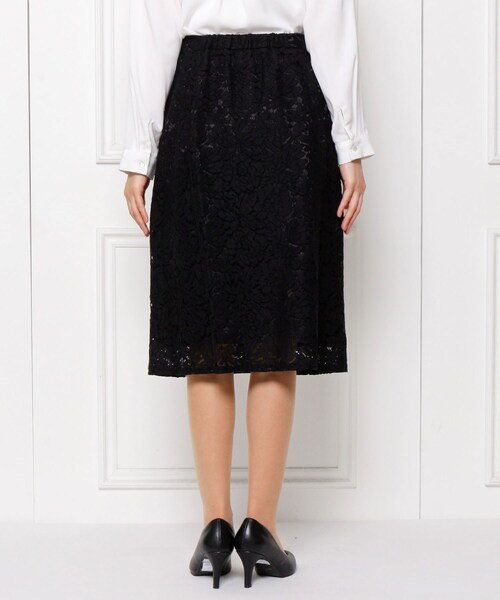 SHOO・LA・RUE(シューラルー)の「【S-3L】フラワーレースAラインスカート(スカート・レディース・ブラック/ブラック系・01/02/03/04/05)」の6枚目の写真