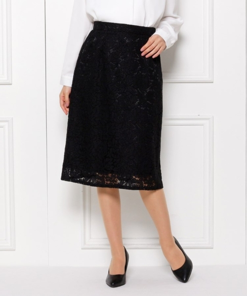 SHOO・LA・RUE(シューラルー)の「【S-3L】フラワーレースAラインスカート(スカート・レディース・ブラック/ブラック系・01/02/03/04/05)」の10枚目の写真