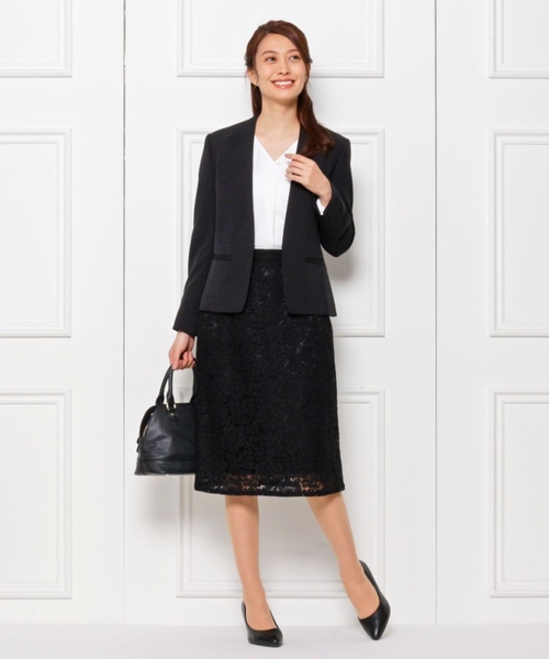 SHOO・LA・RUE(シューラルー)の「【S-3L】フラワーレースAラインスカート(スカート・レディース・ブラック/ブラック系・01/02/03/04/05)」の14枚目の写真