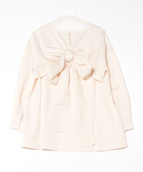 STYLEBLOCK（スタイルブロック）の「ツイルバックツイストブラウス（シャツ/ブラウス・レディース・ブラック/ブラウン/ベージュ/アイボリー・M）」の5枚目の写真