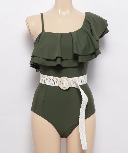 ★Zimmermann★ ベルト付き ワンピース 水着/ミント Lace Ladies 水着 ワンピース水着デニム地ショートパンツ 2点