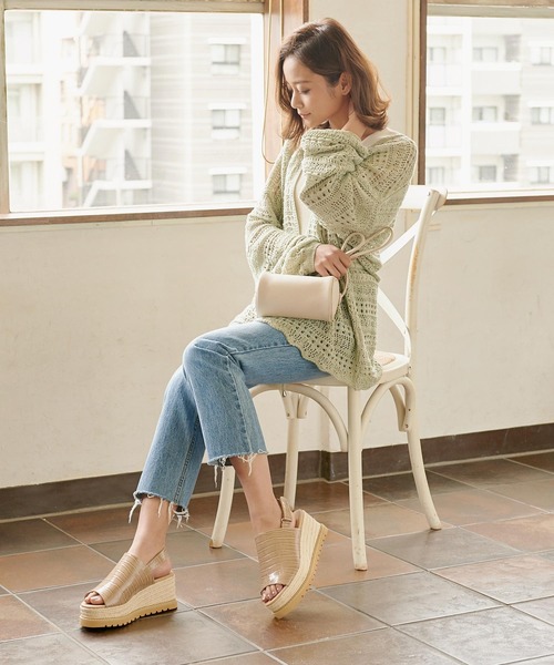 KOBE LETTUCE（コウベレタス）の「バックベルトジュートプラットフォームサンダル（サンダル・レディース・ホワイト/ブラック/ブラウン系その他/ベージュ系その他・LL/M/L/S）」の7枚目の写真