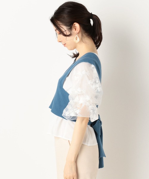 archives（アルシーヴ）の「バックリボンビスチェ＋刺繍スリーブブラウスセット（シャツ/ブラウス・レディース・モカ/ブルー/アイボリー・MEDIUM）」の19枚目の写真
