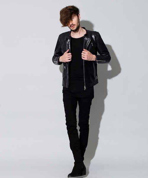 ラウンジリザード セミダブルライダースジャケット スタンドカラー 514653631.jpg?1541420283