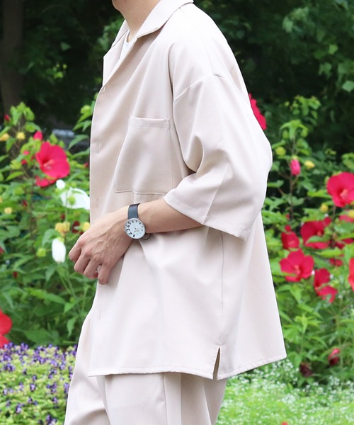 PairPair（ペアペア）の「Wポケットオープンカラーシャツ(セットアップ)（シャツ/ブラウス・メンズ・ネイビー/アイボリー/モカ・FREE）」の9枚目の写真