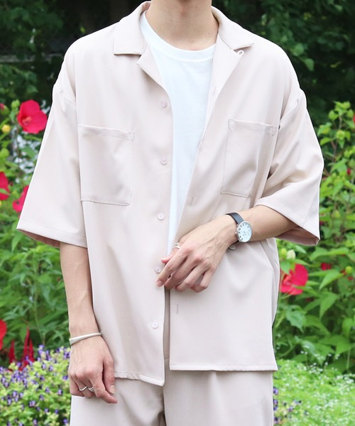 PairPair（ペアペア）の「Wポケットオープンカラーシャツ(セットアップ)（シャツ/ブラウス・メンズ・ネイビー/アイボリー/モカ・FREE）」の8枚目の写真