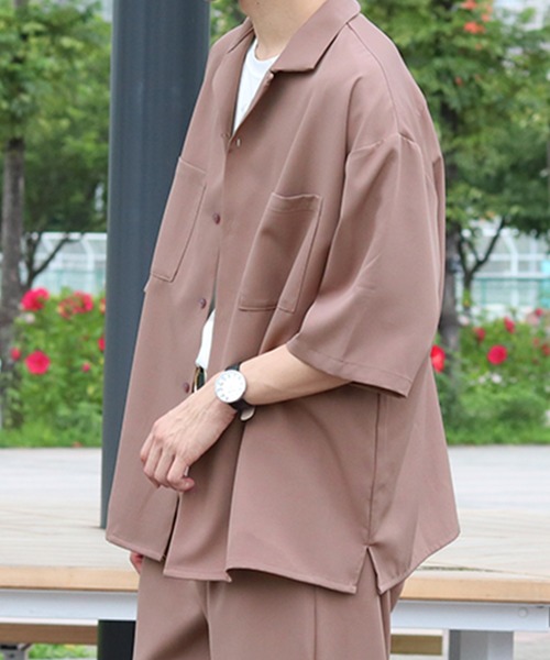 PairPair（ペアペア）の「Wポケットオープンカラーシャツ(セットアップ)（シャツ/ブラウス・メンズ・ネイビー/アイボリー/モカ・FREE）」の16枚目の写真