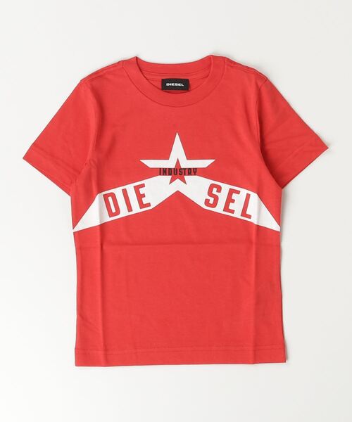 DIESEL（ディーゼル）の「DIESEL（ディーゼル）Kids & Junior 半袖Tシャツカットソー（Tシャツ/カットソー・キッズ・ホワイト/レッド系その他/レッド/ブラック・12Y/14Y/4Y/8Y/10Y/16Y/6Y）」の1枚目の写真