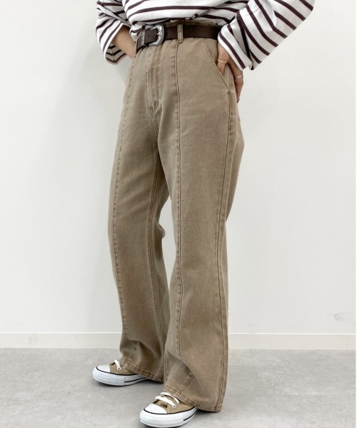 apres jour mignon（アプレジュールミニョン）の「センターシームデニムパンツ【ZOZOTOWN限定アイテム】（デニムパンツ・レディース・ベージュ/ダークブルー/ブラック・X-LARGE/MEDIUM/SMALL）」の13枚目の写真