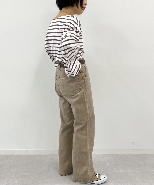 apres jour mignon（アプレジュールミニョン）の「センターシームデニムパンツ【ZOZOTOWN限定アイテム】（デニムパンツ・レディース・ベージュ/ダークブルー/ブラック・X-LARGE/MEDIUM/SMALL）」の16枚目の写真