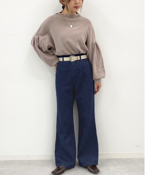 apres jour mignon（アプレジュールミニョン）の「センターシームデニムパンツ【ZOZOTOWN限定アイテム】（デニムパンツ・レディース・ベージュ/ダークブルー/ブラック・X-LARGE/MEDIUM/SMALL）」の22枚目の写真