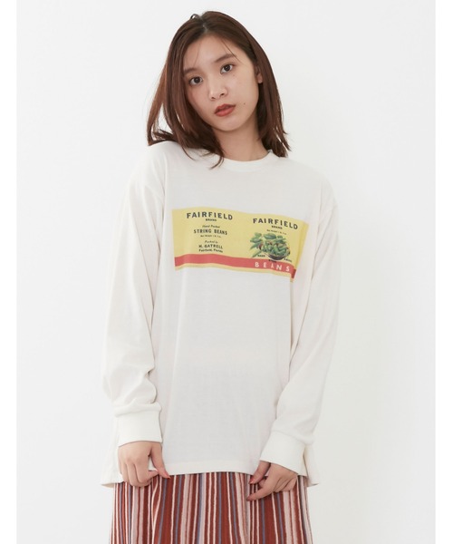 POU DOU DOU(プードゥドゥ)の「ラベルプリントロンTee(Tシャツ/カットソー・レディース・ブラック/アイボリー/モカ・3)」の2枚目の写真