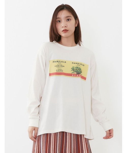 POU DOU DOU(プードゥドゥ)の「ラベルプリントロンTee(Tシャツ/カットソー・レディース・ブラック/アイボリー/モカ・3)」の6枚目の写真