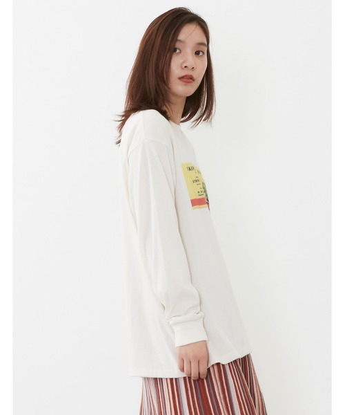 POU DOU DOU(プードゥドゥ)の「ラベルプリントロンTee(Tシャツ/カットソー・レディース・ブラック/アイボリー/モカ・3)」の8枚目の写真