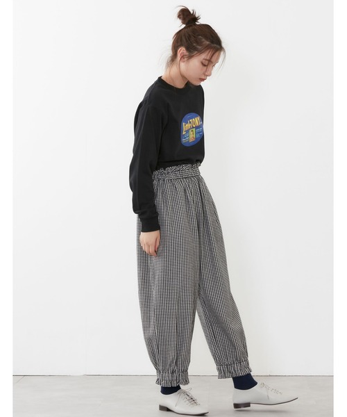 POU DOU DOU(プードゥドゥ)の「ラベルプリントロンTee(Tシャツ/カットソー・レディース・ブラック/アイボリー/モカ・3)」の10枚目の写真