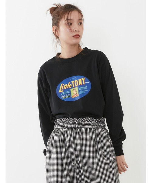 POU DOU DOU(プードゥドゥ)の「ラベルプリントロンTee(Tシャツ/カットソー・レディース・ブラック/アイボリー/モカ・3)」の11枚目の写真