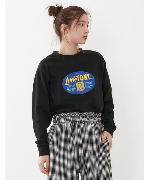 POU DOU DOU(プードゥドゥ)の「ラベルプリントロンTee(Tシャツ/カットソー・レディース・ブラック/アイボリー/モカ・3)」の12枚目の写真