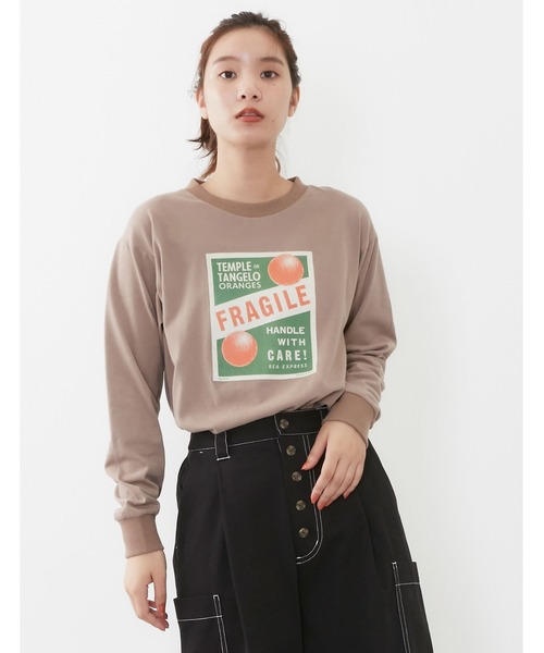 POU DOU DOU(プードゥドゥ)の「ラベルプリントロンTee(Tシャツ/カットソー・レディース・ブラック/アイボリー/モカ・3)」の17枚目の写真