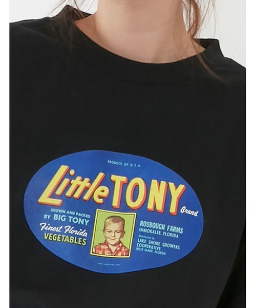 POU DOU DOU(プードゥドゥ)の「ラベルプリントロンTee(Tシャツ/カットソー・レディース・ブラック/アイボリー/モカ・3)」の22枚目の写真