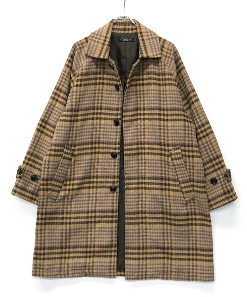 Beno（ビーノ）の「ミックスウールシャギー ブリティッシュチェック オーバー ロング ステンカラーコート（ステンカラーコート・メンズ・グレー系その他/ブラウン系その他/グレー系その他2/ブラウン系その他2/ブラウン系その他3/ブラウン系その他4・M/L）」の15枚目の写真