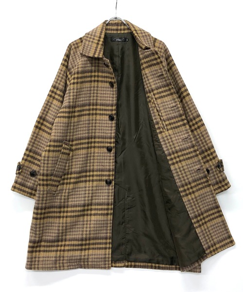 Beno（ビーノ）の「ミックスウールシャギー ブリティッシュチェック オーバー ロング ステンカラーコート（ステンカラーコート・メンズ・グレー系その他/ブラウン系その他/グレー系その他2/ブラウン系その他2/ブラウン系その他3/ブラウン系その他4・M/L）」の16枚目の写真