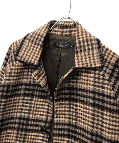 Beno（ビーノ）の「ミックスウールシャギー ブリティッシュチェック オーバー ロング ステンカラーコート（ステンカラーコート・メンズ・グレー系その他/ブラウン系その他/グレー系その他2/ブラウン系その他2/ブラウン系その他3/ブラウン系その他4・M/L）」の11枚目の写真