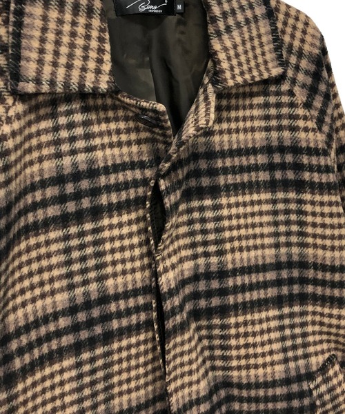 Beno（ビーノ）の「ミックスウールシャギー ブリティッシュチェック オーバー ロング ステンカラーコート（ステンカラーコート・メンズ・グレー系その他/ブラウン系その他/グレー系その他2/ブラウン系その他2/ブラウン系その他3/ブラウン系その他4・M/L）」の13枚目の写真