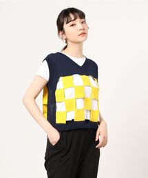 Ray BEAMS | NOMA t.d. × Ray BEAMS / 別注 チェッカー ベスト(ニット/セーター)