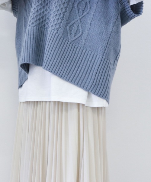 archives（アルシーヴ）の「ケーブルベストロンTセット（その他トップス・レディース・ブラック/アイボリー/ブルー・MEDIUM）」の16枚目の写真