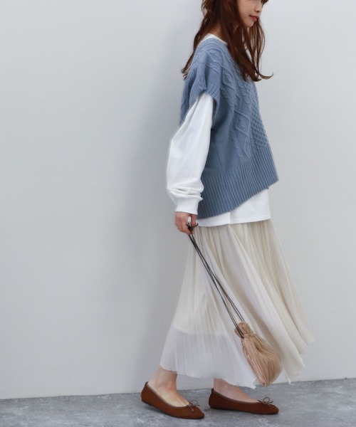 archives（アルシーヴ）の「ケーブルベストロンTセット（その他トップス・レディース・ブラック/アイボリー/ブルー・MEDIUM）」の17枚目の写真