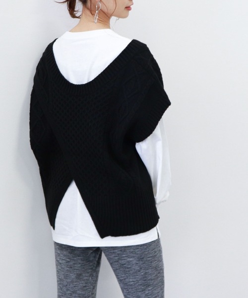 archives（アルシーヴ）の「ケーブルベストロンTセット（その他トップス・レディース・ブラック/アイボリー/ブルー・MEDIUM）」の21枚目の写真