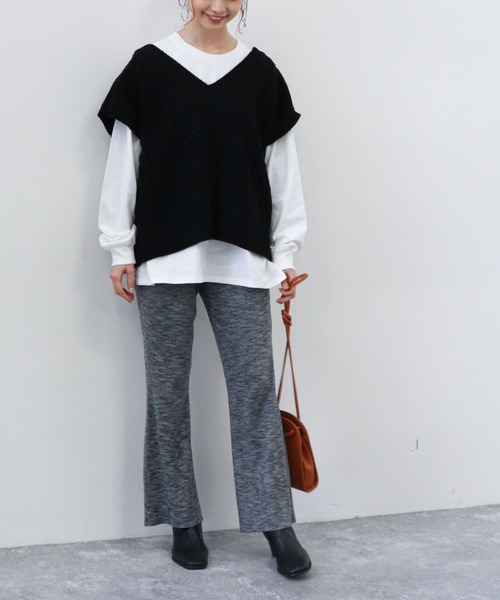 archives（アルシーヴ）の「ケーブルベストロンTセット（その他トップス・レディース・ブラック/アイボリー/ブルー・MEDIUM）」の8枚目の写真