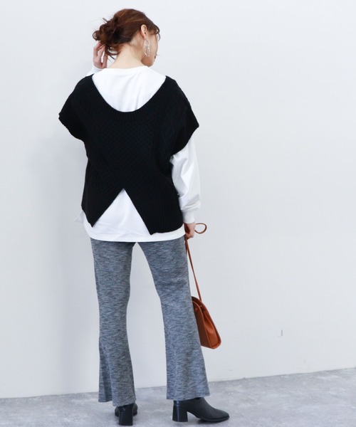 archives（アルシーヴ）の「ケーブルベストロンTセット（その他トップス・レディース・ブラック/アイボリー/ブルー・MEDIUM）」の12枚目の写真