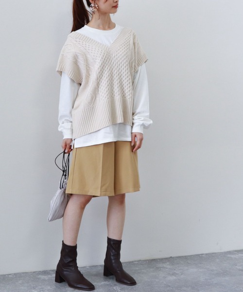 archives（アルシーヴ）の「ケーブルベストロンTセット（その他トップス・レディース・ブラック/アイボリー/ブルー・MEDIUM）」の10枚目の写真