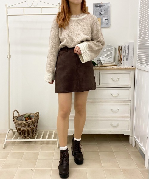 apres jour（アプレジュール）の「フェイクスウェード台形スカート【ZOZOTOWN限定アイテム】（スカート・レディース・アイボリー/モカ/ダークブルー/スモークピンク・SMALL/MEDIUM/LARGE/X-LARGE）」の21枚目の写真