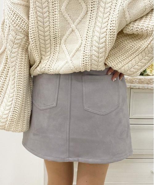 apres jour（アプレジュール）の「フェイクスウェード台形スカート【ZOZOTOWN限定アイテム】（スカート・レディース・アイボリー/モカ/ダークブルー/スモークピンク・SMALL/MEDIUM/LARGE/X-LARGE）」の11枚目の写真