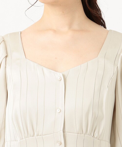 TOCCA(トッカ)の「【WEB限定】【TOCCA LAVENDER】2way Stripe Satin Dress サテンドレス(ワンピース・レディース・イエロー系/アイボリー系・0/4)」の7枚目の写真
