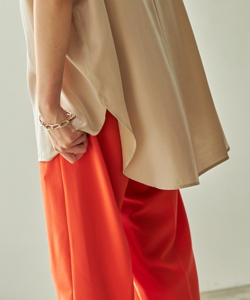 VACANCY（ヴァカンシー）の「パイピングハーフバンドカラーシャツ（シャツ/ブラウス・レディース・ベージュ/ライトグリーン・FREE）」の10枚目の写真