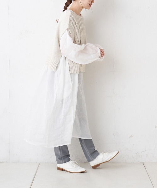 PUAL CE CIN（ピュアルセシン）の「テレコピグメントパンツ（その他パンツ・レディース・チャコールグレー/グレー/ライトベージュ・FREE）」の8枚目の写真