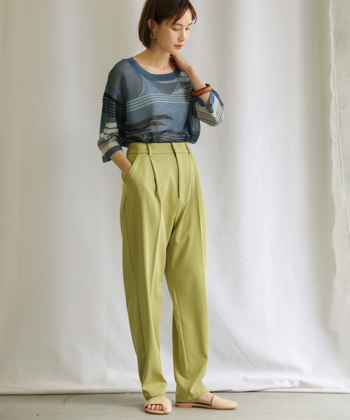 select MOCA(セレクトモカ)の「2021 SS マルチパターンサマーニットシアーハーフスリーブトップス(ニット/セーター・レディース・ライム/オレンジ/ブルー・FREE)」の11枚目の写真