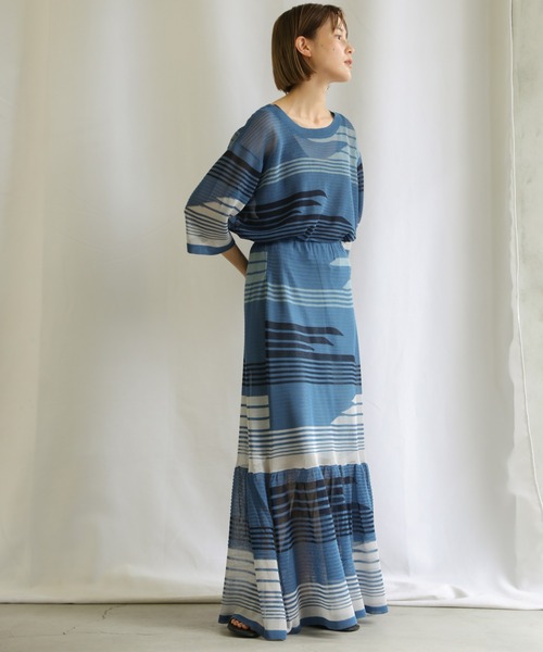 select MOCA(セレクトモカ)の「2021 SS マルチパターンサマーニットシアーハーフスリーブトップス(ニット/セーター・レディース・ライム/オレンジ/ブルー・FREE)」の13枚目の写真